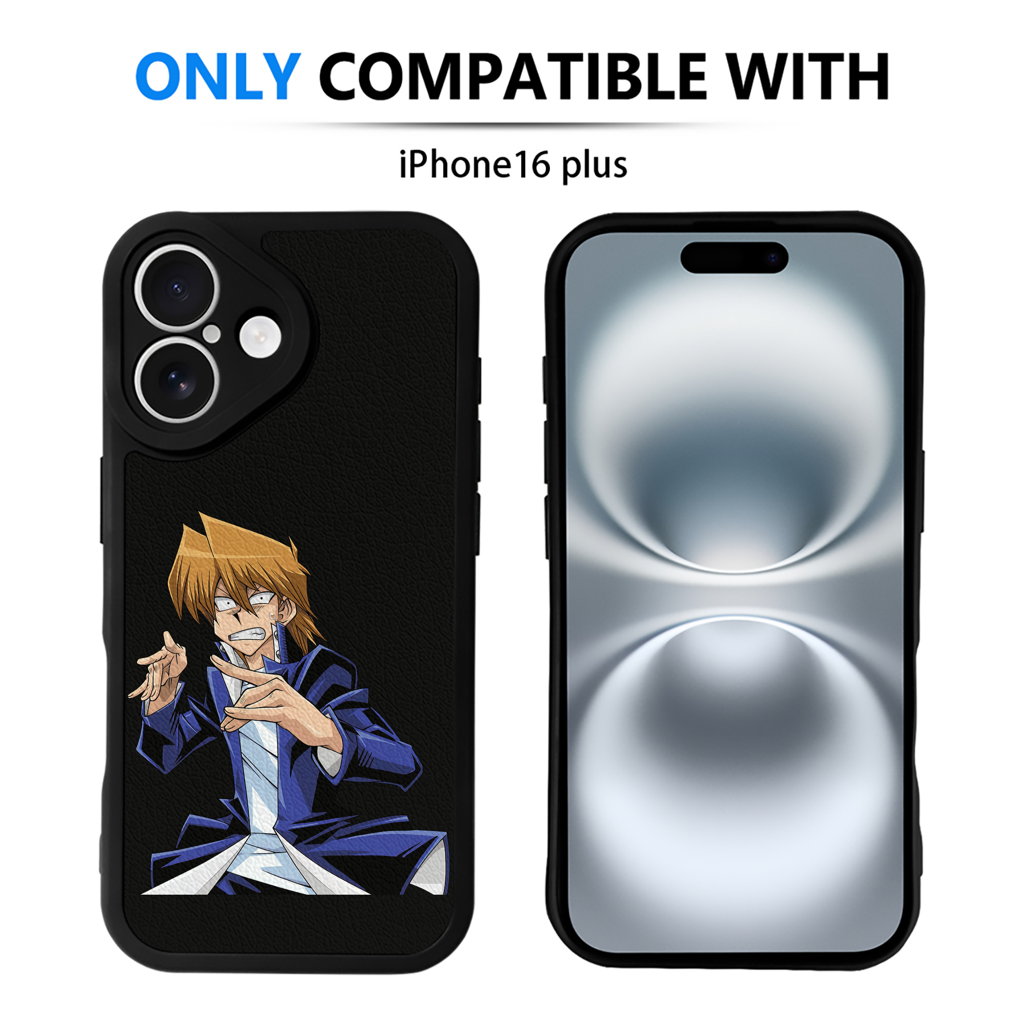 （画像用） 遊☆戯☆王 Yu-Gi-Oh! 【iPhone 16シリーズ対応】シリコンスマホケース（レザー調） 材質：シリコン